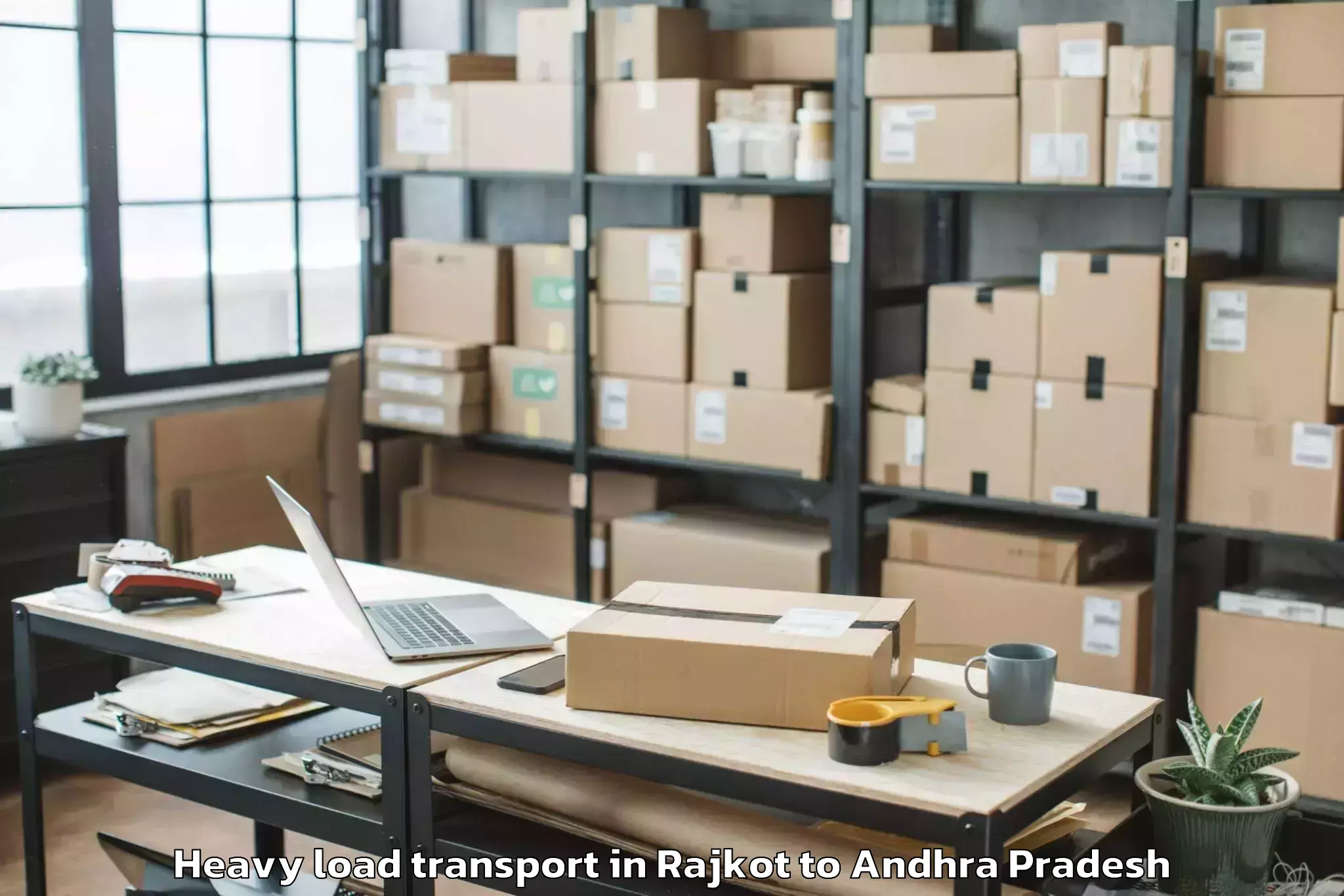 Hassle-Free Rajkot to Piduguralla Heavy Load Transport